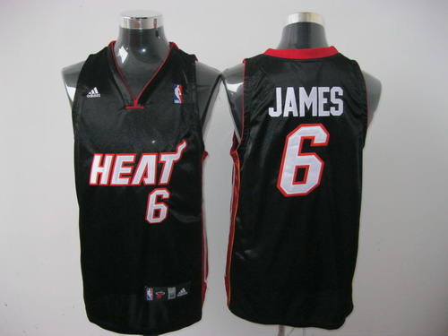  NBA Miami Heat 6 LeBron James Swingman Road Black Jersey